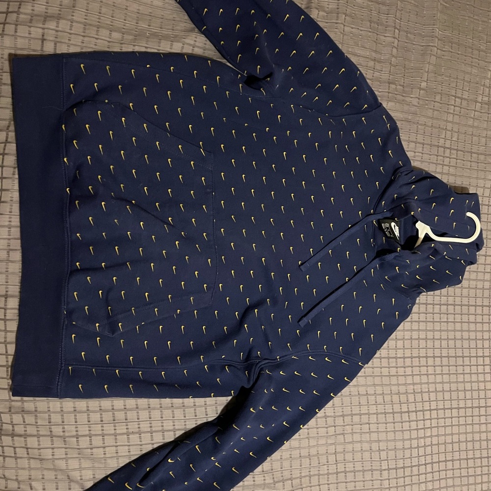 Nike Navy Hoodie with Yellow Accents